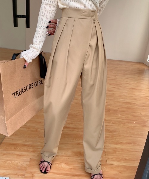 Diosfront（ディオスフロント）の「テープベルトカラータックスラックス（スラックス・レディース・ブラック/モカ/ベージュ/ネイビー・S/M/L/XL）」の18枚目の写真