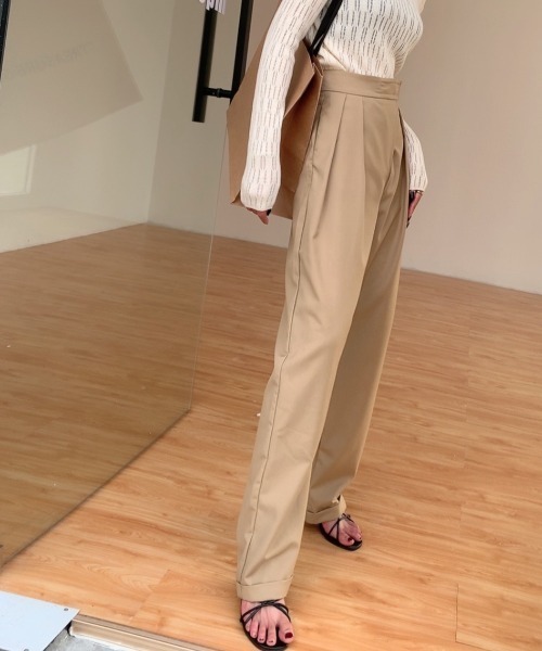 Diosfront（ディオスフロント）の「テープベルトカラータックスラックス（スラックス・レディース・ブラック/モカ/ベージュ/ネイビー・S/M/L/XL）」の15枚目の写真