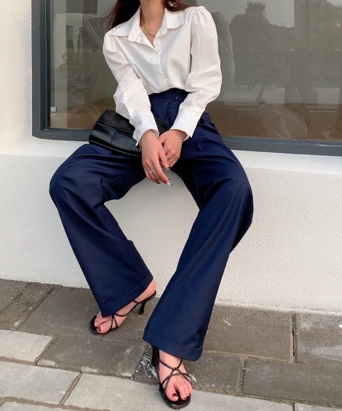 Diosfront（ディオスフロント）の「テープベルトカラータックスラックス（スラックス・レディース・ブラック/モカ/ベージュ/ネイビー・S/M/L/XL）」の11枚目の写真