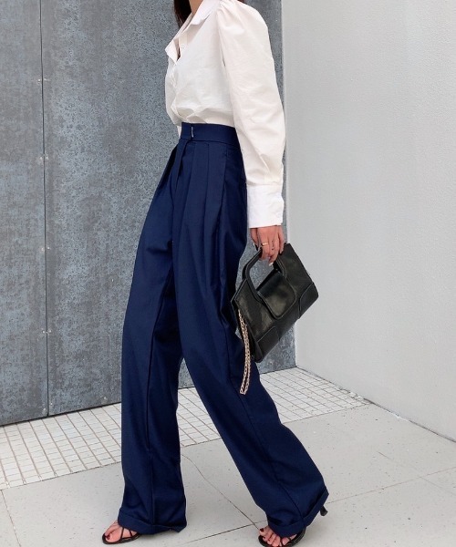 Diosfront（ディオスフロント）の「テープベルトカラータックスラックス（スラックス・レディース・ブラック/モカ/ベージュ/ネイビー・S/M/L/XL）」の8枚目の写真