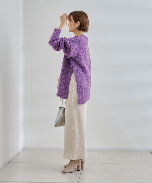 DouDou（ドゥドゥ）の「【新色追加】コーデュロイジャージースカート（スカート・レディース・グリーン/チャコールグレー/オフホワイト/ライトグレー/ブラック/モカ/グレー・FREE）」の13枚目の写真