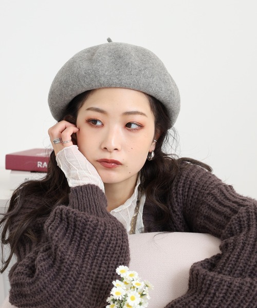 Sense of Grace(センスオブグレース)の「TINO BERET ウール バスクベレー帽 チョボ付き(ハンチング/ベレー帽・レディース・オリーブ/ワイン/オレンジ/キャメル/アッシュ/ベージュ/ネイビー/ブラウン/グレー/ブラック・FREE)」の11枚目の写真