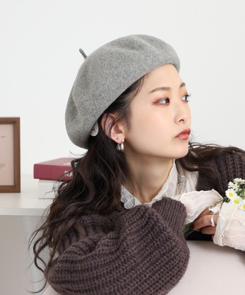 Sense of Grace(センスオブグレース)の「TINO BERET ウール バスクベレー帽 チョボ付き(ハンチング/ベレー帽・レディース・オリーブ/ワイン/オレンジ/キャメル/アッシュ/ベージュ/ネイビー/ブラウン/グレー/ブラック・FREE)」の14枚目の写真