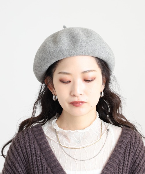 Sense of Grace(センスオブグレース)の「TINO BERET ウール バスクベレー帽 チョボ付き(ハンチング/ベレー帽・レディース・オリーブ/ワイン/オレンジ/キャメル/アッシュ/ベージュ/ネイビー/ブラウン/グレー/ブラック・FREE)」の17枚目の写真