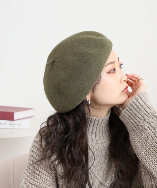 Sense of Grace(センスオブグレース)の「TINO BERET ウール バスクベレー帽 チョボ付き(ハンチング/ベレー帽・レディース・オリーブ/ワイン/オレンジ/キャメル/アッシュ/ベージュ/ネイビー/ブラウン/グレー/ブラック・FREE)」の16枚目の写真