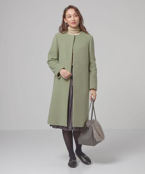 THE STATION STORE(ザ ステーション ストア)の「<closet story(クローゼットストーリー)>ノーカラー コート(ノーカラーコート・レディース・ブラック/ライム/ライトピンク/ピンク・S/M)」の16枚目の写真