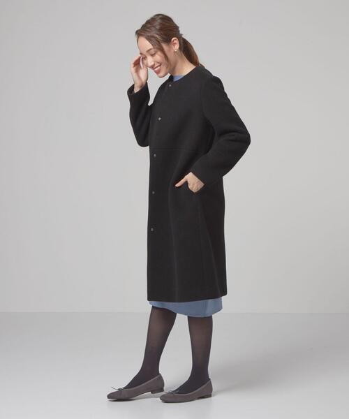 THE STATION STORE(ザ ステーション ストア)の「<closet story(クローゼットストーリー)>ノーカラー コート(ノーカラーコート・レディース・ブラック/ライム/ライトピンク/ピンク・S/M)」の7枚目の写真