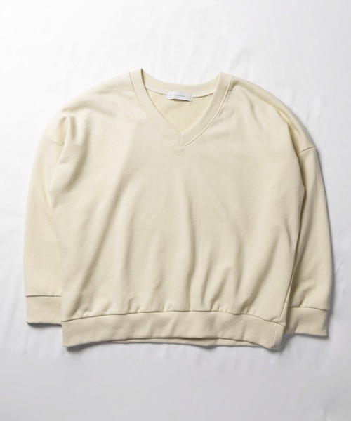 me+em select（ミームセレクト）の「※※コットン裏毛Vネックワイドトレーナー（スウェット・レディース・ブラック/ピンク/グレー/アイボリー・FREE）」の7枚目の写真