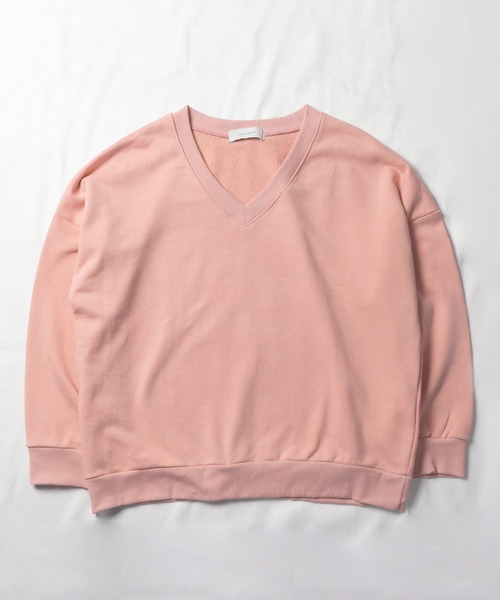 me+em select（ミームセレクト）の「※※コットン裏毛Vネックワイドトレーナー（スウェット・レディース・ブラック/ピンク/グレー/アイボリー・FREE）」の11枚目の写真