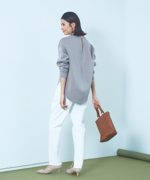 Abahouse Devinette(ドゥヴィネット)の「【BRAHMIN】襟付きダンボールニットプルオーバー(ニット/セーター・レディース・モカ/ネイビー・フリー)」の5枚目の写真