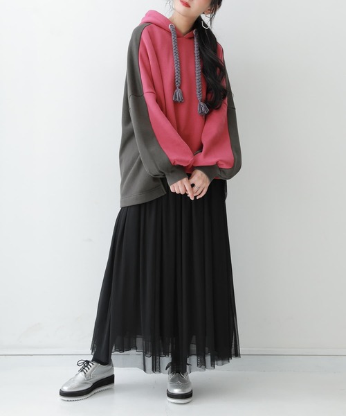 osharewalker（オシャレウォーカー）の「【廃盤】『裏起毛バイカラーパーカー』（パーカー・レディース・ブラック/ボルドー/杢グレー・FREE）」の19枚目の写真