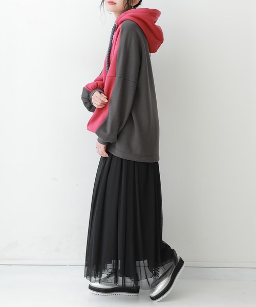 osharewalker（オシャレウォーカー）の「【廃盤】『裏起毛バイカラーパーカー』（パーカー・レディース・ブラック/ボルドー/杢グレー・FREE）」の20枚目の写真