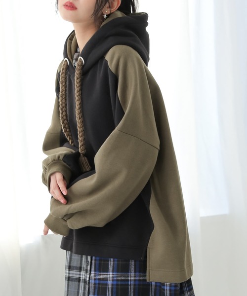 osharewalker（オシャレウォーカー）の「【廃盤】『裏起毛バイカラーパーカー』（パーカー・レディース・ブラック/ボルドー/杢グレー・FREE）」の22枚目の写真