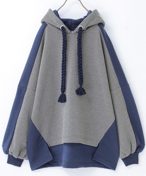 osharewalker（オシャレウォーカー）の「【廃盤】『裏起毛バイカラーパーカー』（パーカー・レディース・ブラック/ボルドー/杢グレー・FREE）」の13枚目の写真