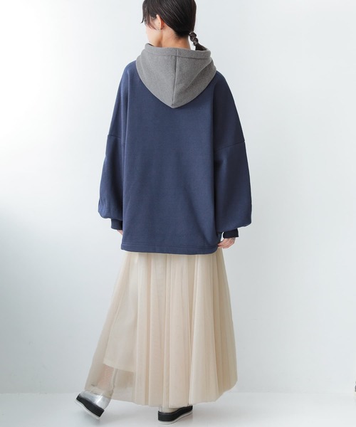 osharewalker（オシャレウォーカー）の「【廃盤】『裏起毛バイカラーパーカー』（パーカー・レディース・ブラック/ボルドー/杢グレー・FREE）」の10枚目の写真