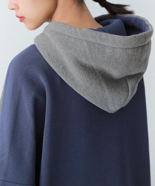 osharewalker（オシャレウォーカー）の「【廃盤】『裏起毛バイカラーパーカー』（パーカー・レディース・ブラック/ボルドー/杢グレー・FREE）」の11枚目の写真