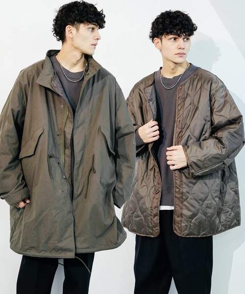 Ressaca（レサーカ）の「【2点セット・3WAY】ビッグシルエット M-65 モッズコート＆中綿キルティングライナーセット（モッズコート・メンズ・オリーブ/カーキ/ブラック・M/L）」の2枚目の写真