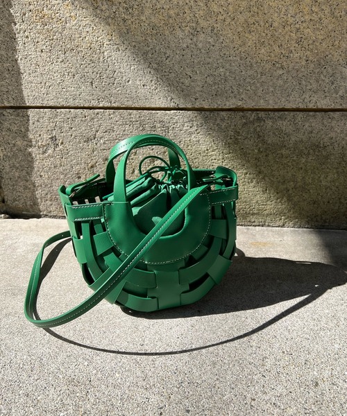 DouDou（ドゥドゥ）の「ハーフムーンメッシュショルダーBAG（ショルダーバッグ・レディース・アイボリー/グリーン/ブラック・FREE）」の3枚目の写真