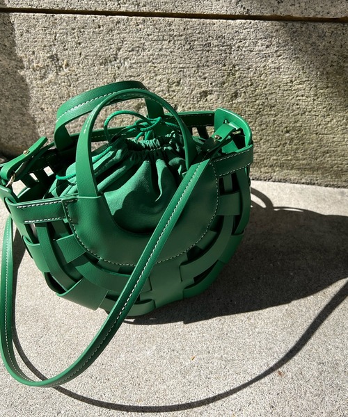 DouDou（ドゥドゥ）の「ハーフムーンメッシュショルダーBAG（ショルダーバッグ・レディース・アイボリー/グリーン/ブラック・FREE）」の20枚目の写真