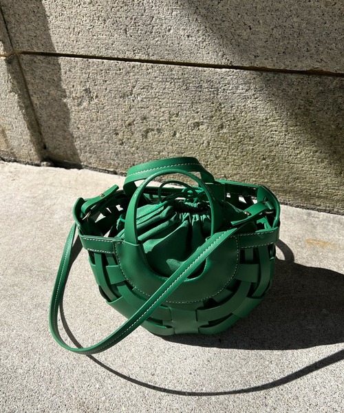 DouDou（ドゥドゥ）の「ハーフムーンメッシュショルダーBAG（ショルダーバッグ・レディース・アイボリー/グリーン/ブラック・FREE）」の21枚目の写真