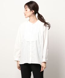 Samansa Mos2 | ピンタックバンドカラーブラウス(シャツ/ブラウス)