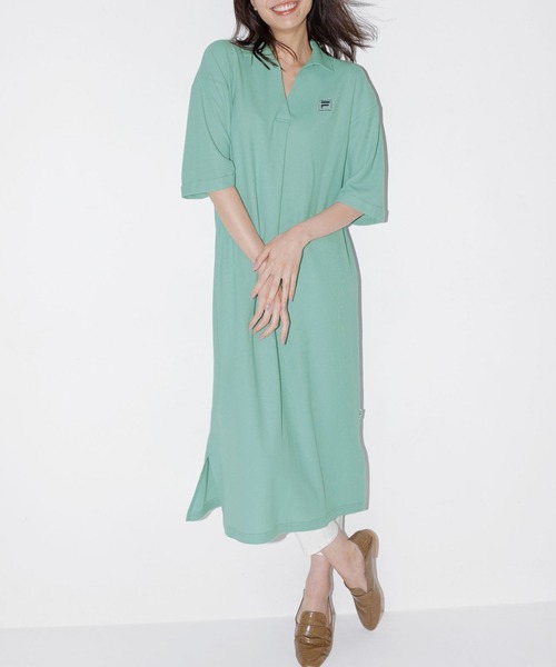 FILA(フィラ)の「<FILA/フィラ>鹿の子ワンピース(ワンピース・レディース・ネイビー/ミント/ブラック/グレー・L/M/LL)」の1枚目の写真