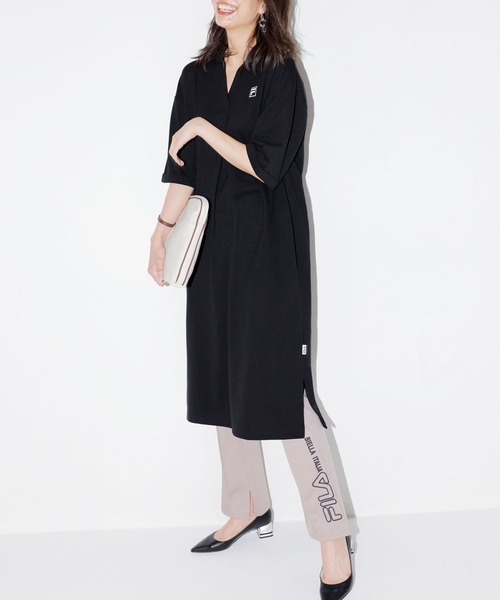 FILA(フィラ)の「<FILA/フィラ>鹿の子ワンピース(ワンピース・レディース・ネイビー/ミント/ブラック/グレー・L/M/LL)」の2枚目の写真