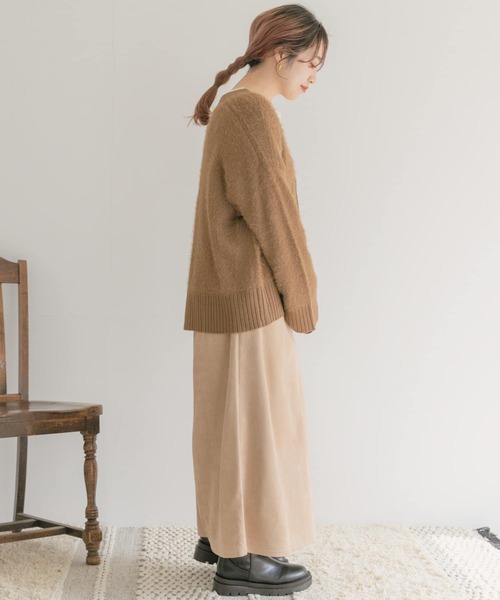 ITEMS URBANRESEARCH（アイテムズ アーバンリサーチ）の「フェイクスエードセミフレアスカート（スカート・レディース・チャコールグレー/ベージュ/ミント・SMALL/FREE）」の9枚目の写真