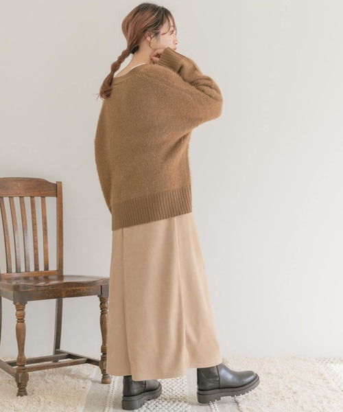 ITEMS URBANRESEARCH（アイテムズ アーバンリサーチ）の「フェイクスエードセミフレアスカート（スカート・レディース・チャコールグレー/ベージュ/ミント・SMALL/FREE）」の22枚目の写真