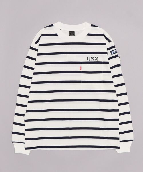 AVIREX（アヴィレックス）の「ネイバル パッチ ロングスリーブ Tシャツ / NAVAL PATCH LONG SLEEVE T-SHIRT / アヴィレックス / AVIREX（Tシャツ/カットソー・メンズ・ホワイト/ネイビー/オレンジ/その他/オリーブ/ネイビー系1/グレー系その他2/その他17・MEDIUM/LARGE/X-LARGE/XX-LARGE/M/XL/2XL/L）」の5枚目の写真