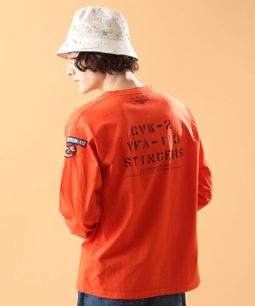 AVIREX（アヴィレックス）の「ネイバル パッチ ロングスリーブ Tシャツ / NAVAL PATCH LONG SLEEVE T-SHIRT / アヴィレックス / AVIREX（Tシャツ/カットソー・メンズ・ホワイト/ネイビー/オレンジ/その他/オリーブ/ネイビー系1/グレー系その他2/その他17・MEDIUM/LARGE/X-LARGE/XX-LARGE/M/XL/2XL/L）」の15枚目の写真