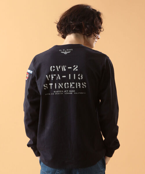 AVIREX（アヴィレックス）の「ネイバル パッチ ロングスリーブ Tシャツ / NAVAL PATCH LONG SLEEVE T-SHIRT / アヴィレックス / AVIREX（Tシャツ/カットソー・メンズ・ホワイト/ネイビー/オレンジ/その他/オリーブ/ネイビー系1/グレー系その他2/その他17・MEDIUM/LARGE/X-LARGE/XX-LARGE/M/XL/2XL/L）」の14枚目の写真