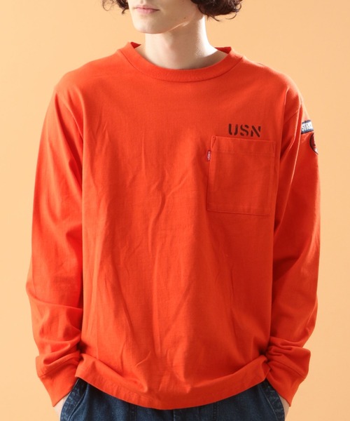 AVIREX（アヴィレックス）の「ネイバル パッチ ロングスリーブ Tシャツ / NAVAL PATCH LONG SLEEVE T-SHIRT / アヴィレックス / AVIREX（Tシャツ/カットソー・メンズ・ホワイト/ネイビー/オレンジ/その他/オリーブ/ネイビー系1/グレー系その他2/その他17・MEDIUM/LARGE/X-LARGE/XX-LARGE/M/XL/2XL/L）」の6枚目の写真