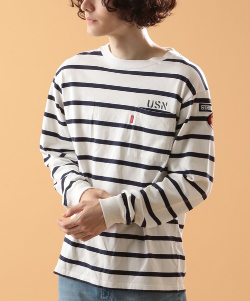 AVIREX（アヴィレックス）の「ネイバル パッチ ロングスリーブ Tシャツ / NAVAL PATCH LONG SLEEVE T-SHIRT / アヴィレックス / AVIREX（Tシャツ/カットソー・メンズ・ホワイト/ネイビー/オレンジ/その他/オリーブ/ネイビー系1/グレー系その他2/その他17・MEDIUM/LARGE/X-LARGE/XX-LARGE/M/XL/2XL/L）」の7枚目の写真