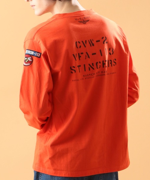 AVIREX（アヴィレックス）の「ネイバル パッチ ロングスリーブ Tシャツ / NAVAL PATCH LONG SLEEVE T-SHIRT / アヴィレックス / AVIREX（Tシャツ/カットソー・メンズ・ホワイト/ネイビー/オレンジ/その他/オリーブ/ネイビー系1/グレー系その他2/その他17・MEDIUM/LARGE/X-LARGE/XX-LARGE/M/XL/2XL/L）」の21枚目の写真