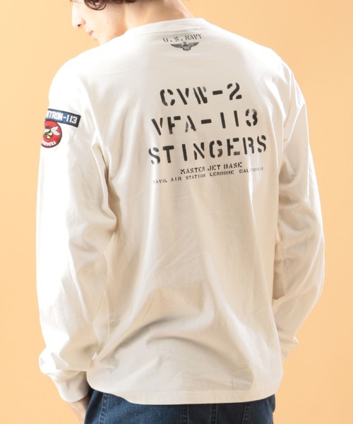 AVIREX（アヴィレックス）の「ネイバル パッチ ロングスリーブ Tシャツ / NAVAL PATCH LONG SLEEVE T-SHIRT / アヴィレックス / AVIREX（Tシャツ/カットソー・メンズ・ホワイト/ネイビー/オレンジ/その他/オリーブ/ネイビー系1/グレー系その他2/その他17・MEDIUM/LARGE/X-LARGE/XX-LARGE/M/XL/2XL/L）」の19枚目の写真