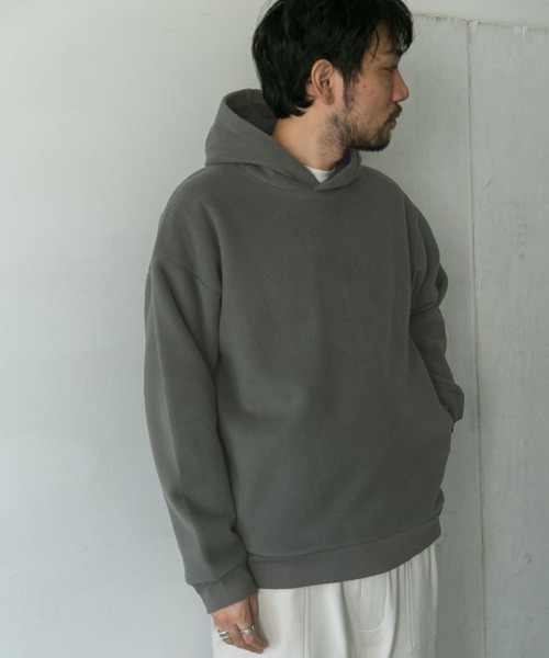 URBAN RESEARCH DOORS（アーバンリサーチドアーズ）の「ダブルフェイスフリースフーディー（パーカー・メンズ・オフホワイト/チャコールグレー・38/40）」の13枚目の写真
