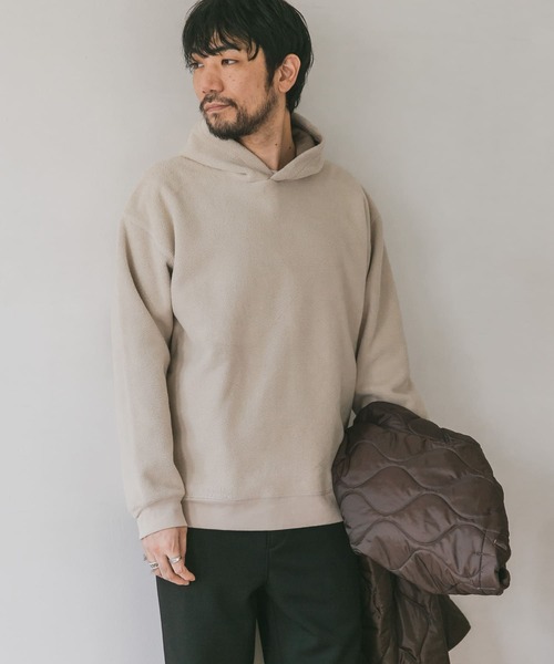 URBAN RESEARCH DOORS（アーバンリサーチドアーズ）の「ダブルフェイスフリースフーディー（パーカー・メンズ・オフホワイト/チャコールグレー・38/40）」の15枚目の写真