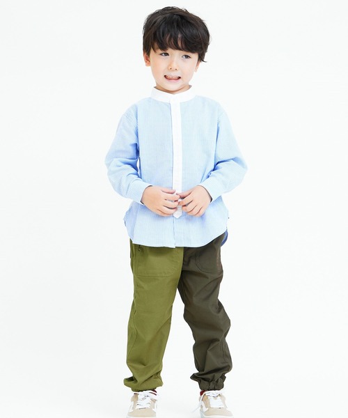 DILASH（ディラッシュ）の「スタンドカラーシャツ（シャツ/ブラウス・キッズ・サックスブルー/オフホワイト/ネイビー・120/90/130/80/140/100/150/110）」の4枚目の写真
