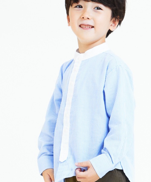 DILASH（ディラッシュ）の「スタンドカラーシャツ（シャツ/ブラウス・キッズ・サックスブルー/オフホワイト/ネイビー・120/90/130/80/140/100/150/110）」の7枚目の写真