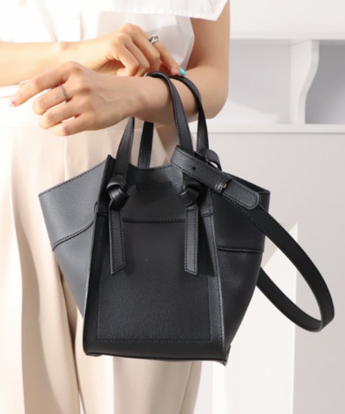 moment+（モーメントプラス）の「フェイクレザー 2WAYノットハンドルショルダーバッグ（ショルダーバッグ・レディース・ブラック/アイボリー/モカ/キャメル/ピンクベージュ・FREE）」の17枚目の写真