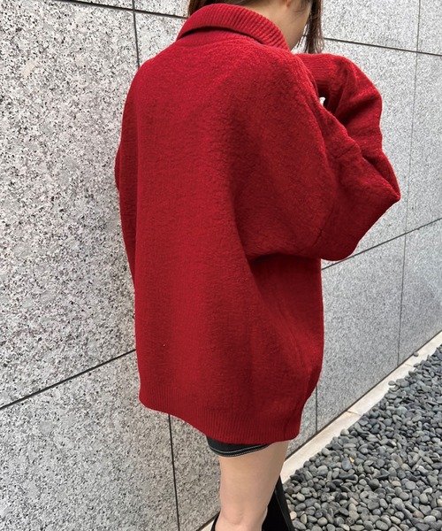 SPIGA(スピーガ)の「ハーフジップオーバーニット(ニット/セーター・レディース・ホワイト/ブラック/ボルドー・FREE)」の10枚目の写真