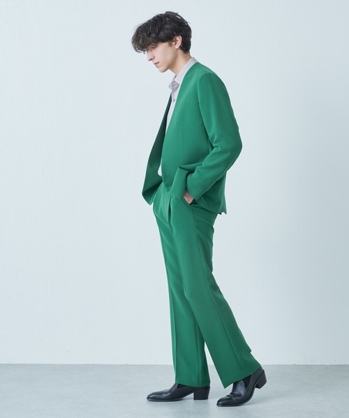 Lui's（ルイス）の「【オリジナルファブリック4×4セットアップシリーズ】 フレアパンツ（スラックス・メンズ・ブラック/グリーン・SMALL/MEDIUM）」の4枚目の写真