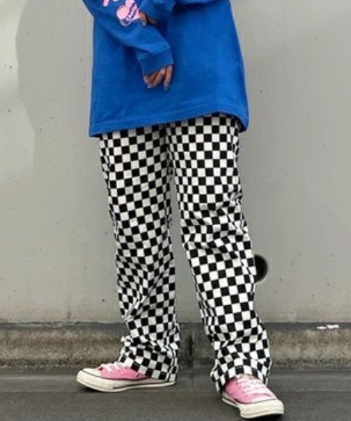 Candy Stripper(キャンディストリッパー)の「CHECKERED EASY パンツ(その他パンツ・レディース・オレンジ/ブラック/ライトグリーン・2)」の2枚目の写真