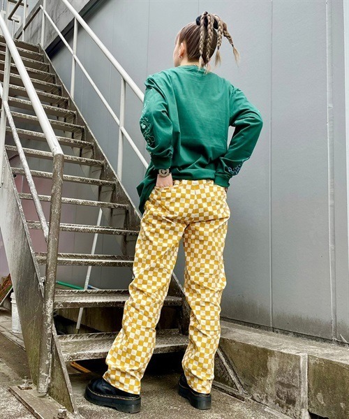 Candy Stripper(キャンディストリッパー)の「CHECKERED EASY パンツ(その他パンツ・レディース・オレンジ/ブラック/ライトグリーン・2)」の8枚目の写真