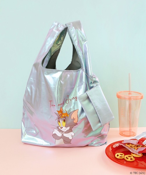 Tom&Jerry(トムアンドジェリー)の「【公式】トムとジェリー カラーメタリックエコバッグ(エコバッグ/サブバッグ・レディース・ピンク/ブルー・FREE)」の6枚目の写真