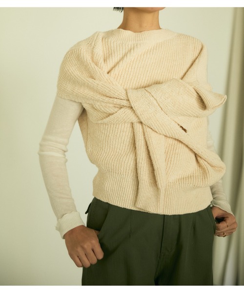 BLACK BY MOUSSY（ブラックバイマウジー）の「asymmetry hole knit