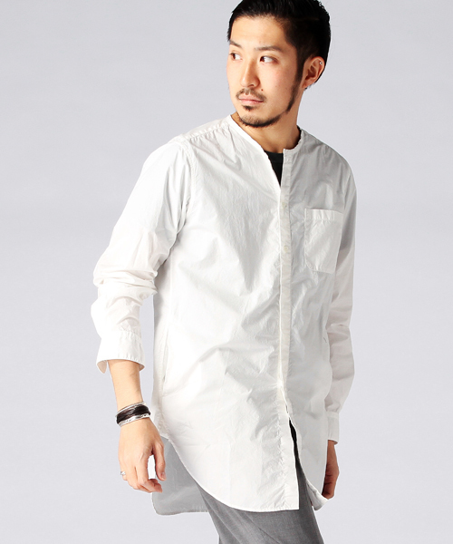 BEAMS（ビームス）の「○BEAMS / S/L タイプライター ロング シャツ（シャツ/ブラウス・メンズ・ホワイト/オリーブドラブ・LARGE/MEDIUM/SMALL）」の2枚目の写真