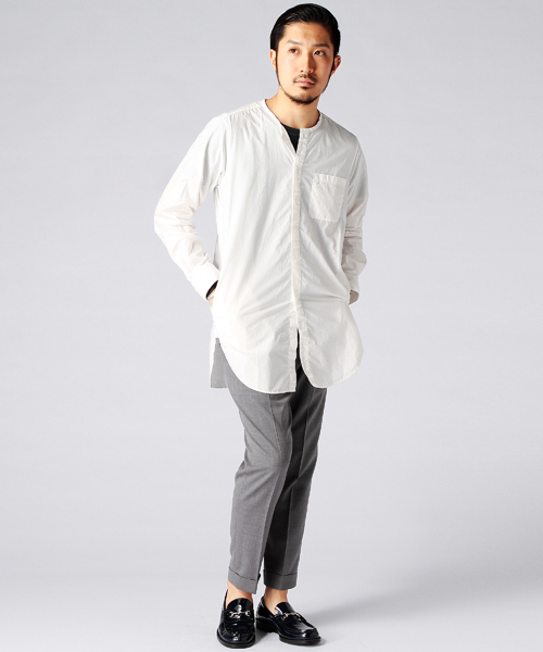 BEAMS（ビームス）の「○BEAMS / S/L タイプライター ロング シャツ（シャツ/ブラウス・メンズ・ホワイト/オリーブドラブ・LARGE/MEDIUM/SMALL）」の8枚目の写真