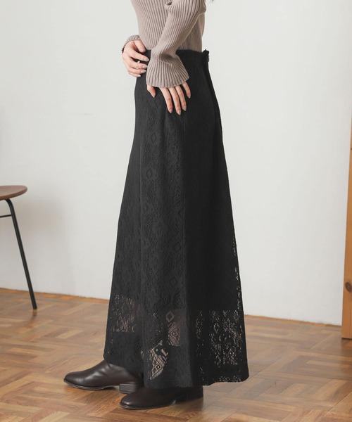 SENSE OF PLACE by URBAN RESEARCH（センスオブプレイスバイアーバンリサーチ）の「コットンレースナロースカート（スカート・レディース・ブラック/アイボリー・ONE）」の14枚目の写真